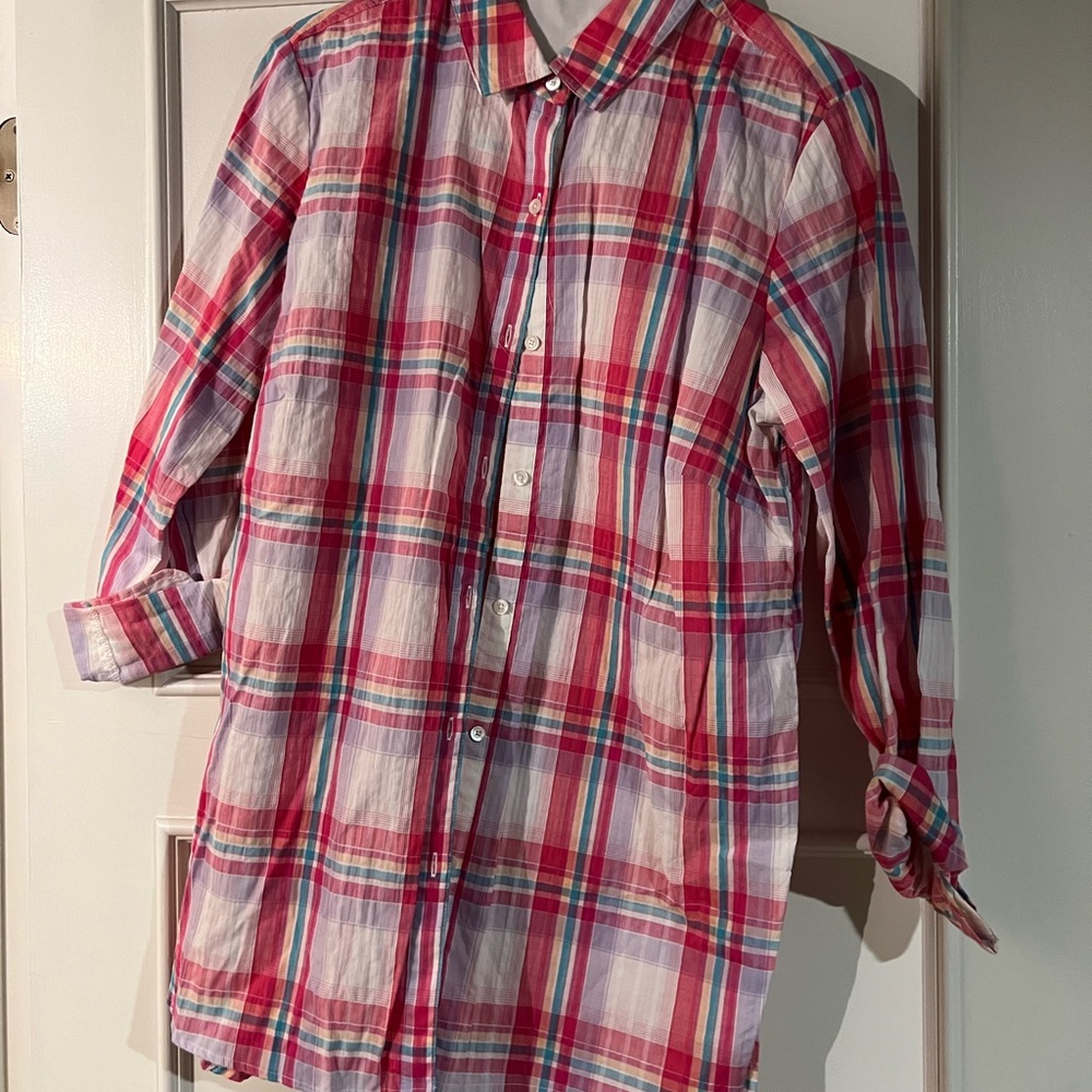 J. Mclaughlin Plaid Button-Down Blouse - image 1